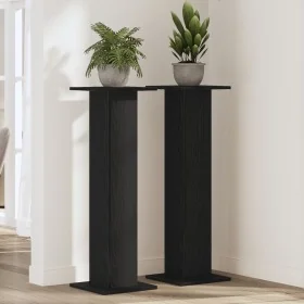 Soporte para plantas 2 piezas Negro Roble