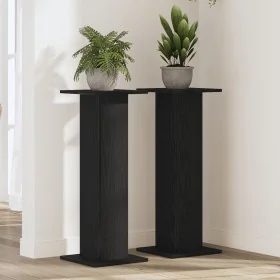 Soporte para plantas 2 pcs Negro Roble 30x30x80