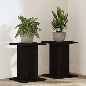 Soporte para Plantas 2 piezas Madera de Roble Negra 30x30x40 cm Madera Ingenierizada by , Pot stands - Ref: Foro24-3345113, P...