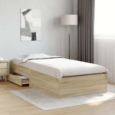 Estructura de Cama Sonoma Roble 90x190 cm Madera Elaborada | Foro24.es | Tu tienda online para hogar, jardín y más Foro24.es