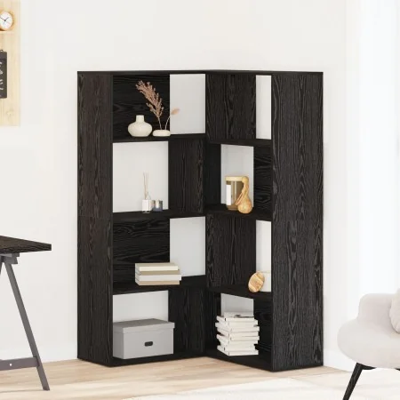 Armario Esquinero Negro Roble 140x30x140 cm Madera Elaborada de , Librerías y estanterías - Ref: Foro24-3345124, Precio: 194,...