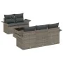 Conjunto de Sofás de Jardín Set de 6 Gris Rattan, Poliéster | Foro24.es | Tu tienda online para hogar, jardín y más Foro24.es