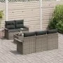 Conjunto de Sofás de Jardín Set de 6 Gris Rattan, Poliéster | Foro24.es | Tu tienda online para hogar, jardín y más Foro24.es