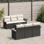 Conjunto de sofá de jardín de 7 piezas con cojines Negro Poliratán | Foro24.es | Tu tienda online para hogar, jardín y más Foro24.es