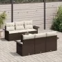 Conjunto de Sofá de Jardín de 7 Piezas con Cojines Marrón Poliratán | Foro24.es | Tu tienda online para hogar, jardín y más Foro24.es