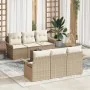 Juego de Sofá de Jardín de 7 Piezas con Cojines Beige Ratán Poliéster by , Outdoor sofas - Ref: Foro24-3345251, Price: 511,65...