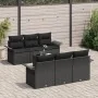 Conjunto de Sofá de Jardín de 7 Piezas con Cojines Negro Ratán Polimérico | Foro24.es | Tu tienda online para hogar, jardín y más Foro24.es