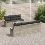 Conjunto de Sofás de Jardín de 8 Piezas con Cojines Gris Claro Poliratán | Foro24.es | Tu tienda online para hogar, jardín y más Foro24.es