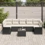 Conjunto de sofá de jardín de 8 piezas con cojines Negros de polirratán | Foro24.es | Tu tienda online para hogar, jardín y más Foro24.es
