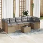 Conjunto de sofá de jardín de 8 piezas con cojines Beige Ratán Poli | Foro24.es | Tu tienda online para hogar, jardín y más Foro24.es