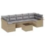 Conjunto de sofá de jardín de 8 piezas con cojines Beige Ratán Poli | Foro24.es | Tu tienda online para hogar, jardín y más Foro24.es