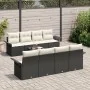 Set de sofá de jardín de 9 piezas con cojines de poliratán negro | Foro24.es | Tu tienda online para hogar, jardín y más Foro24.es