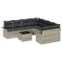 Juego de Sofá de Jardín de 9 Piezas con Cojines Gris Claro de Ratán Sintético by , Outdoor sofas - Ref: Foro24-3345302, Price...