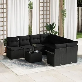 Set de Sofás de Jardín de 9 Piezas con Cojines