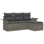 Conjunto de Sofá de Jardín de 4 Piezas con Cojines Grises de Ratán von , Outdoor-Sofas - Ref: Foro24-3345309, Preis: 257,94 €...