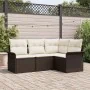 Set de Sofá de Jardín de 4 Piezas con Cojines Marrón Poliratán | Foro24.es | Tu tienda online para hogar, jardín y más Foro24.es