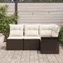 Set de Sofá de Jardín de 4 Piezas con Cojines Marrón Poliratán | Foro24.es | Tu tienda online para hogar, jardín y más Foro24.es
