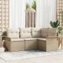 Conjunto de sofá de jardín de 4 piezas con cojines Beige Ratán sintético von , Outdoor-Sofas - Ref: Foro24-3345341, Preis: 32...