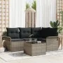 Conjunto de Sofá de Jardín de 4 Piezas con Cojines Ratán Poliéster Negro von , Outdoor-Sofas - Ref: Foro24-3345349, Preis: 34...