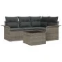 Conjunto de Sofá de Jardín de 4 Piezas con Cojines Ratán Poliéster Negro von , Outdoor-Sofas - Ref: Foro24-3345349, Preis: 34...