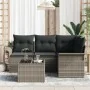 Conjunto de Sofá de Jardín de 4 Piezas con Cojines Ratán Poliéster Negro von , Outdoor-Sofas - Ref: Foro24-3345349, Preis: 34...