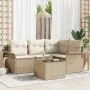 Juego de Sofás de Jardín de 5 Piezas con Cojines Ratán Poliéster Marrón von , Outdoor-Sofas - Ref: Foro24-3345351, Preis: 378...