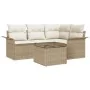 Juego de Sofás de Jardín de 5 Piezas con Cojines Ratán Poliéster Marrón von , Outdoor-Sofas - Ref: Foro24-3345351, Preis: 378...