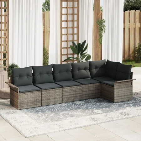Conjunto de sofá de jardín de 6 piezas con cojines gris poliratán by , Outdoor sofas - Ref: Foro24-3345379, Price: 391,35 €, ...