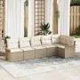 VidaXL Juego de Sofá de Jardín de 6 Piezas con Cojines Beige de Ratán Sintético by , Outdoor sofas - Ref: Foro24-3345381, Pri...