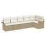 VidaXL Juego de Sofá de Jardín de 6 Piezas con Cojines Beige de Ratán Sintético by , Outdoor sofas - Ref: Foro24-3345381, Pri...