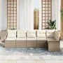 VidaXL Juego de Sofá de Jardín de 6 Piezas con Cojines Beige de Ratán Sintético by , Outdoor sofas - Ref: Foro24-3345381, Pri...