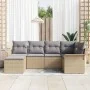 Set de Sofá de 6 Piezas de Jardín con Cojines Beige Ratán Polimérico | Foro24.es | Tu tienda online para hogar, jardín y más Foro24.es
