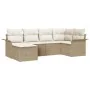 Set de Sofás de Jardín de 6 Piezas con Cojines Beige Ratán Poliéster by , Outdoor sofas - Ref: Foro24-3345431, Price: 433,49 ...