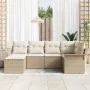 Set de Sofás de Jardín de 6 Piezas con Cojines Beige Ratán Poliéster by , Outdoor sofas - Ref: Foro24-3345431, Price: 433,49 ...