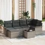 Conjunto de sofá de jardín de 6 partes con cojines de ratán sintético negro | Foro24.es | Tu tienda online para hogar, jardín y más Foro24.es