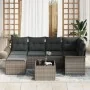 Conjunto de sofá de jardín de 6 partes con cojines de ratán sintético negro | Foro24.es | Tu tienda online para hogar, jardín y más Foro24.es