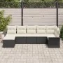 Conjunto de sofá de jardín de 7 piezas con cojines Ratán Poliéster Negro | Foro24.es | Tu tienda online para hogar, jardín y más Foro24.es