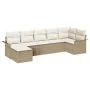 Juego de Sofá de Jardín de 7 Piezas con Cojines Beige de Poliratán by , Outdoor sofas - Ref: Foro24-3345451, Price: 469,00 €,...