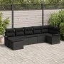 Set de Sofá de Jardín de 7 Piezas con Cojines Negro Poliratán | Foro24.es | Tu tienda online para hogar, jardín y más Foro24.es