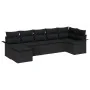 Set de Sofá de Jardín de 7 Piezas con Cojines Negro Poliratán | Foro24.es | Tu tienda online para hogar, jardín y más Foro24.es