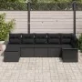 Set de Sofá de Jardín de 7 Piezas con Cojines Negro Poliratán | Foro24.es | Tu tienda online para hogar, jardín y más Foro24.es