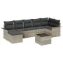Conjunto de Sofás de Jardín de 8 Piezas con Cojines Gris Poliratán | Foro24.es | Tu tienda online para hogar, jardín y más Foro24.es