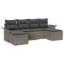 Conjunto de Sofá de Jardín de 6 Piezas con Cojines Gris Poliratán von , Outdoor-Sofas - Ref: Foro24-3345469, Preis: 344,66 €,...