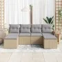 Set de sofá de jardín de 6 piezas con cojines color beige de ratán versátil | Foro24.es | Tu tienda online para hogar, jardín y más Foro24.es