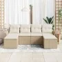 Juego de Sofá de Jardín de 6 Piezas con Cojines Beige de Rattan Poliéster by , Outdoor sofas - Ref: Foro24-3345471, Price: 38...