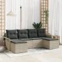 Conjunto de Sofás de Jardín de 6 Piezas con Cojines Gris Claro Ratán Poliéster von , Outdoor-Sofas - Ref: Foro24-3345472, Pre...