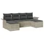 Conjunto de Sofás de Jardín de 6 Piezas con Cojines Gris Claro Ratán Poliéster von , Outdoor-Sofas - Ref: Foro24-3345472, Pre...