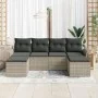 Conjunto de Sofás de Jardín de 6 Piezas con Cojines Gris Claro Ratán Poliéster von , Outdoor-Sofas - Ref: Foro24-3345472, Pre...