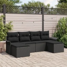Set de Sofá de Jardín de 6 Piezas con Cojines