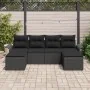 Set de Sofá de Jardín de 6 Piezas con Cojines Negro Ratán Sintético | Foro24.es | Tu tienda online para hogar, jardín y más Foro24.es